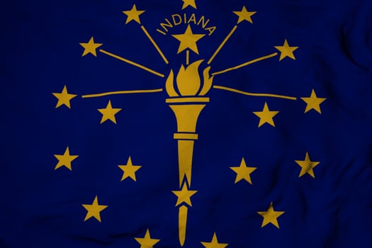 Flag of Indiana in 3D rendering photo