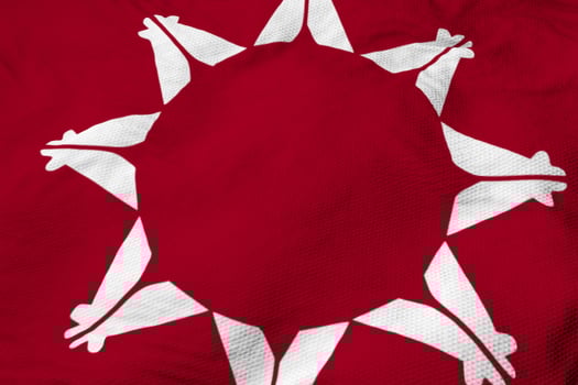 Flag of the Oglala Sioux nation in 3D rendering photo