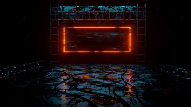 3D rendering of a blank mockup of a neon sign. photo