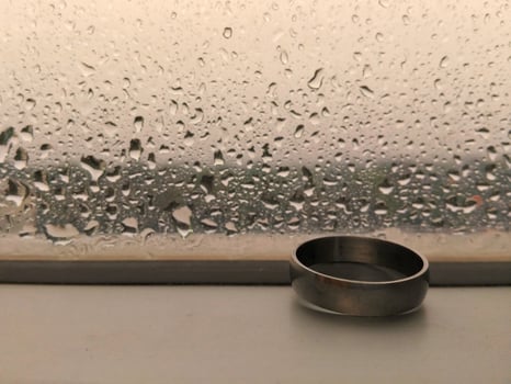 wedding rings in infinity sign. Love concept photo