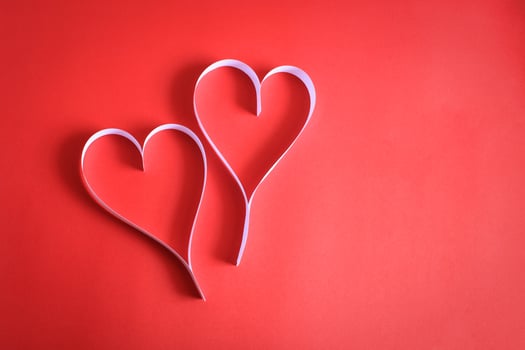 Heart paper on the background of red art paper valentine valentine's day valentine's day - picture photo