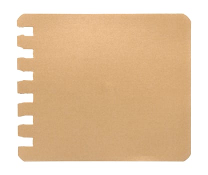 top view of note paper brown isolated on a white background photo