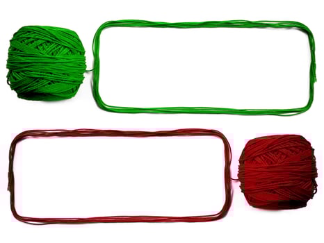 Two of Knitting yarn on white background photo