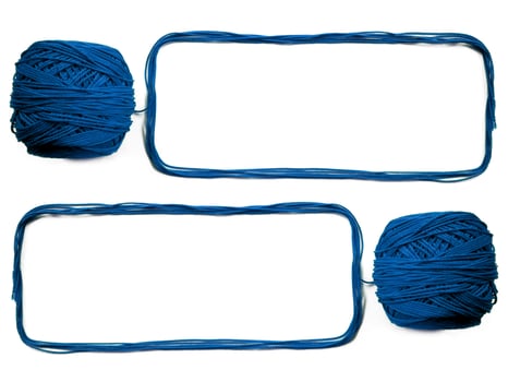 Two of Knitting yarn on white background photo