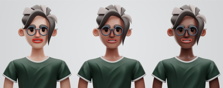 Premium Female Human Character 3d rendering on isolated background photo