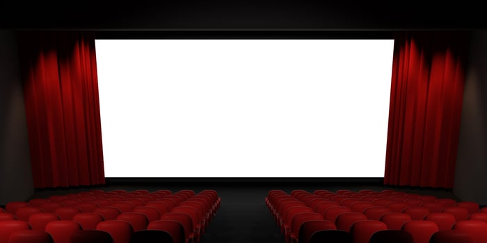 Cinema screen 3D rendering. Cinema mock-up screen. 3D rendering photo
