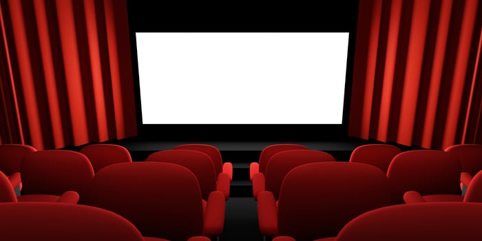 Cinema screen 3D rendering. Cinema mock-up screen. 3D rendering photo