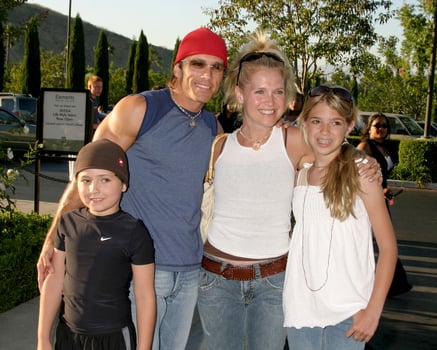 Scott and Melissa Reeves son Larry and daughter Emily belle gray Boutique Opening Calabasas CA June 30 2005 photo