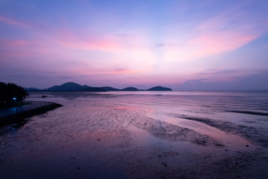 Aerial view Sunset or sunrise sky clouds over sea sunlight in Phuket Thailand Amazing nature landscape seascape High angle view photo