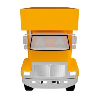 Truck delivery isolated on white background , 3D rendering photo