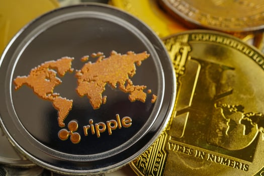 Ripple coin for online business and commercial, Digital currency, Virtual cryptocurrency. photo