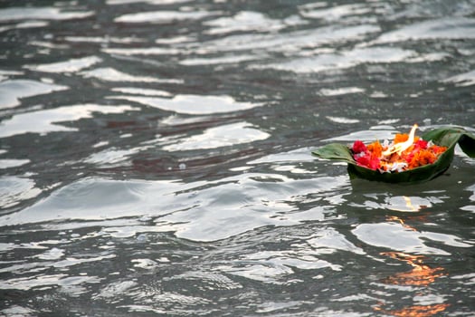 Floating Offering at Holy River photo