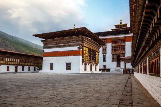Exterior of the Trashi Chhoe Dzong in Thimphu, Bhutan, Asia photo