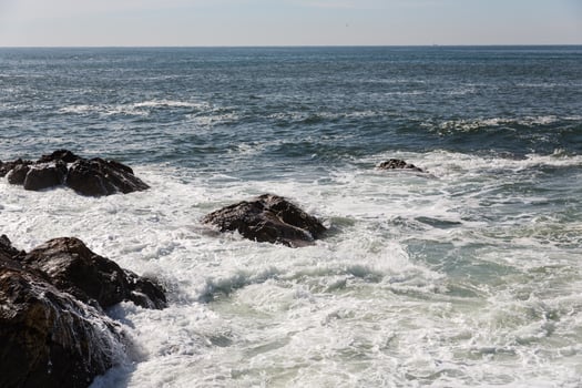 waves crashing over Portuguese Coast photo