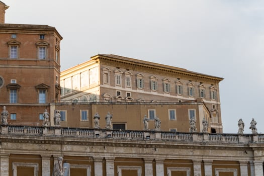 Buildings in Vatican, the Holy See within Rome, Italy. Part of Saint Peter's Basilica. photo