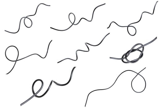 collection electric wire isolate on white background photo