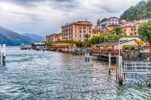 View of Bellagio waterfront on the Lake Como, Italy photo
