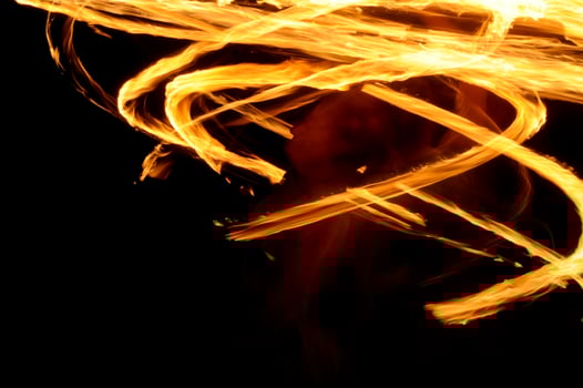 Swirl fire light pain at night photo