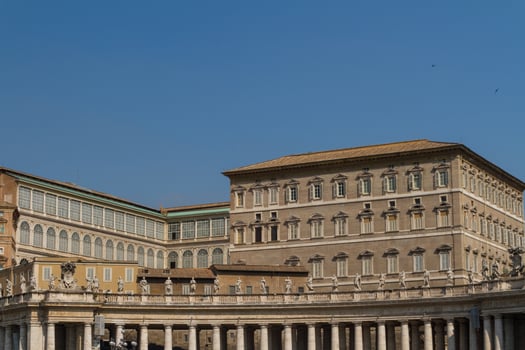 Buildings in Vatican, the Holy See within Rome, Italy. Part of Saint Peter's Basilica. photo