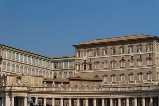 Buildings in Vatican, the Holy See within Rome, Italy. Part of Saint Peter's Basilica. photo