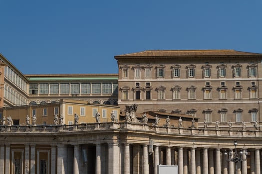 Buildings in Vatican, the Holy See within Rome, Italy. Part of Saint Peter's Basilica. photo