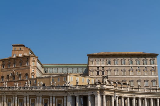 Buildings in Vatican, the Holy See within Rome, Italy. Part of Saint Peter's Basilica. photo
