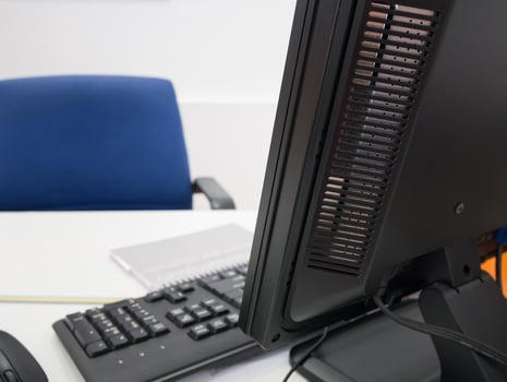 Office desk close up photo