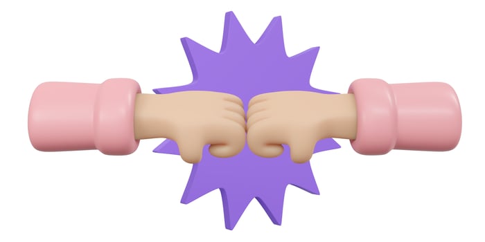 3D Rendering of hand bump sign isolate on white background. 3D Render illustration cartoon style. photo