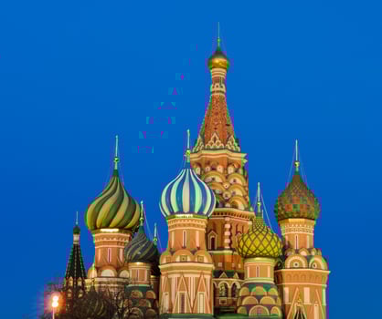 St. Basil's Cathedral in twilight, Moscow, Russia photo