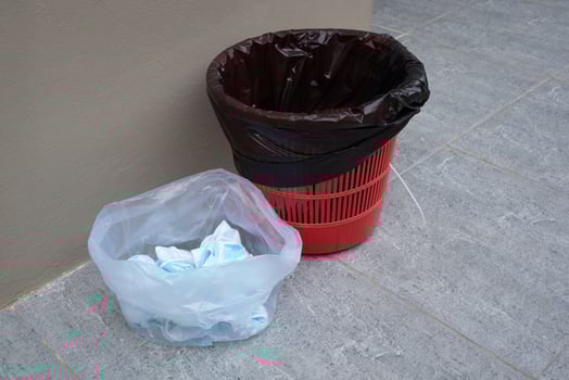 Face mask trash separated from general trash photo