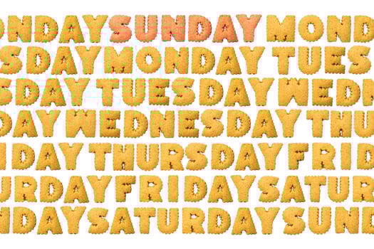Day ,Biscuits letters. Words isolated background photo