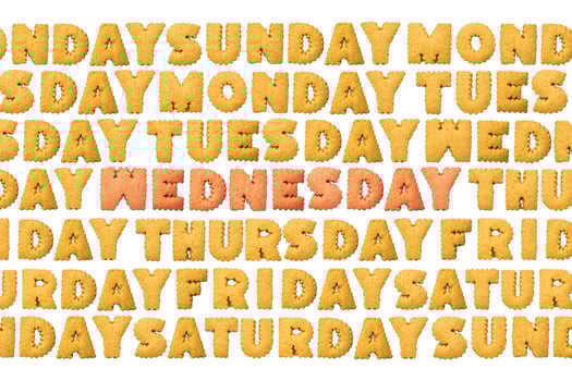 Day ,Biscuits letters. Words isolated background photo