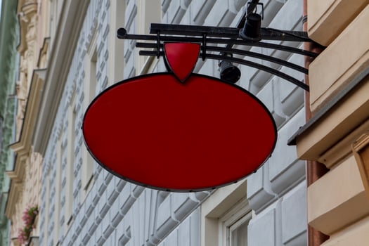 View at the empty street sign photo