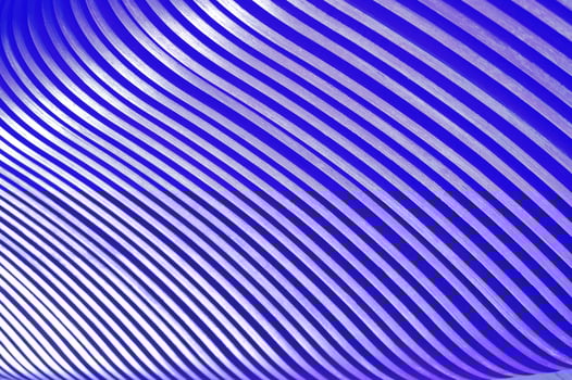 Background of wooden blue curved planks, laths. A beautiful element of a wooden bench. photo