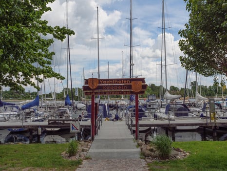 the city of kappeln at the river schlei photo