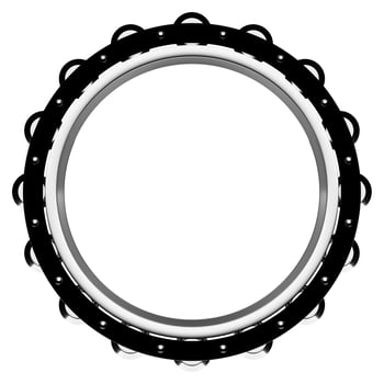 Metal silver ball bearing with balls on white  isolated background. Bearing industrial. Part of the car. 3D illustration photo
