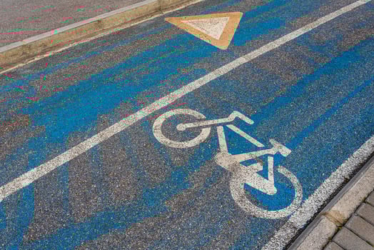 Signs for bike parking only on the road photo