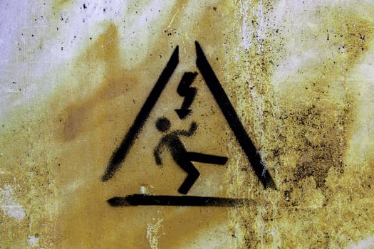 Electrical hazard sign photo