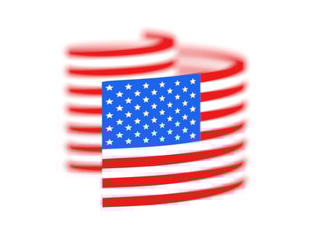 waving us america states flag 4th july independence day in 3d render photo