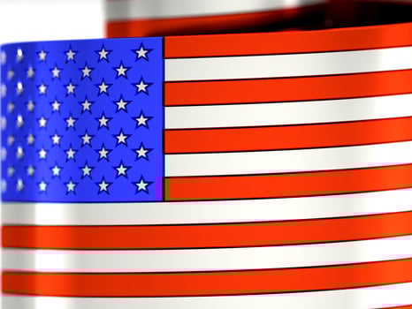waving us america states flag 4th july independence day in 3d render photo