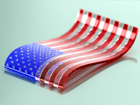waving us america states flag 4th july independence day in 3d render photo