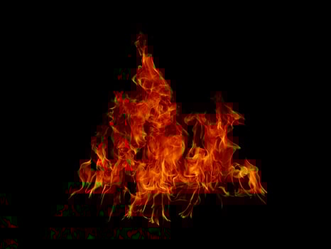 Flame Flame Texture For Strange Shape Fire Background Flame meat that is burned from the stove or from cooking. danger feeling abstract black background Suitable for banners or advertisements. photo