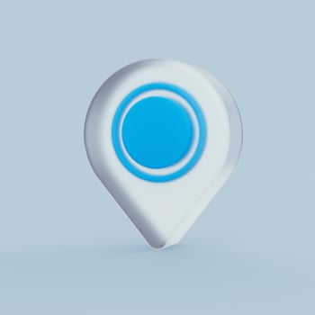 Location Pin Frosted Glass Glassmorphism transparency 3d illustration photo