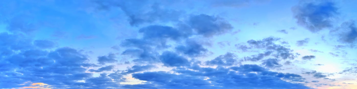 Stunning colorful sky panorama showing beautiful cloud formations in high resolution photo