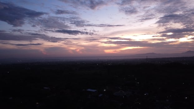 DRONE PHOTOS OF NATURAL SUN RISING MISTY