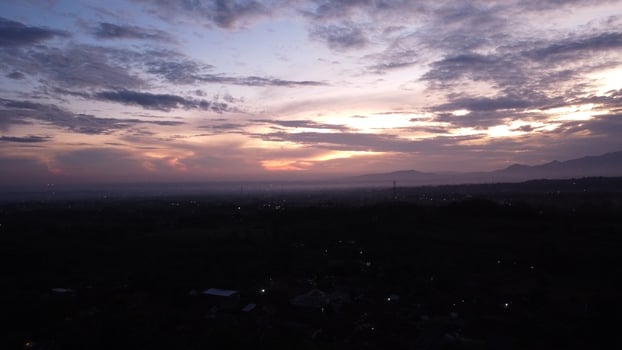 DRONE PHOTOS OF NATURAL SUN RISING MISTY