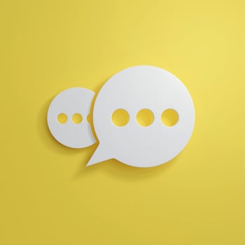 Speech bubble message chatting or talking 3D render illustration photo
