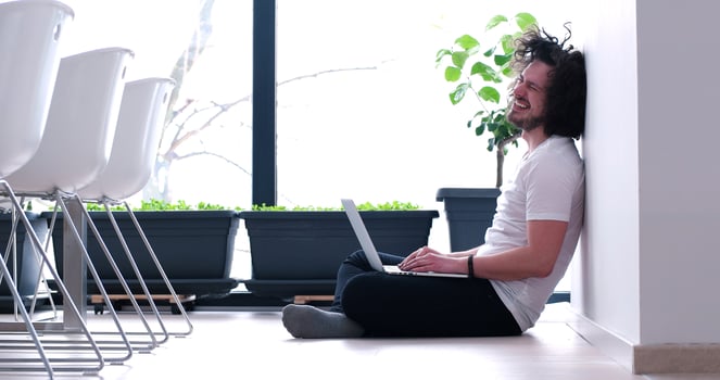 man enjoying relaxing lifestyle photo