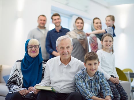 portrait of happy modern muslim family photo