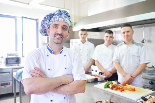 Chef in kitchen photo